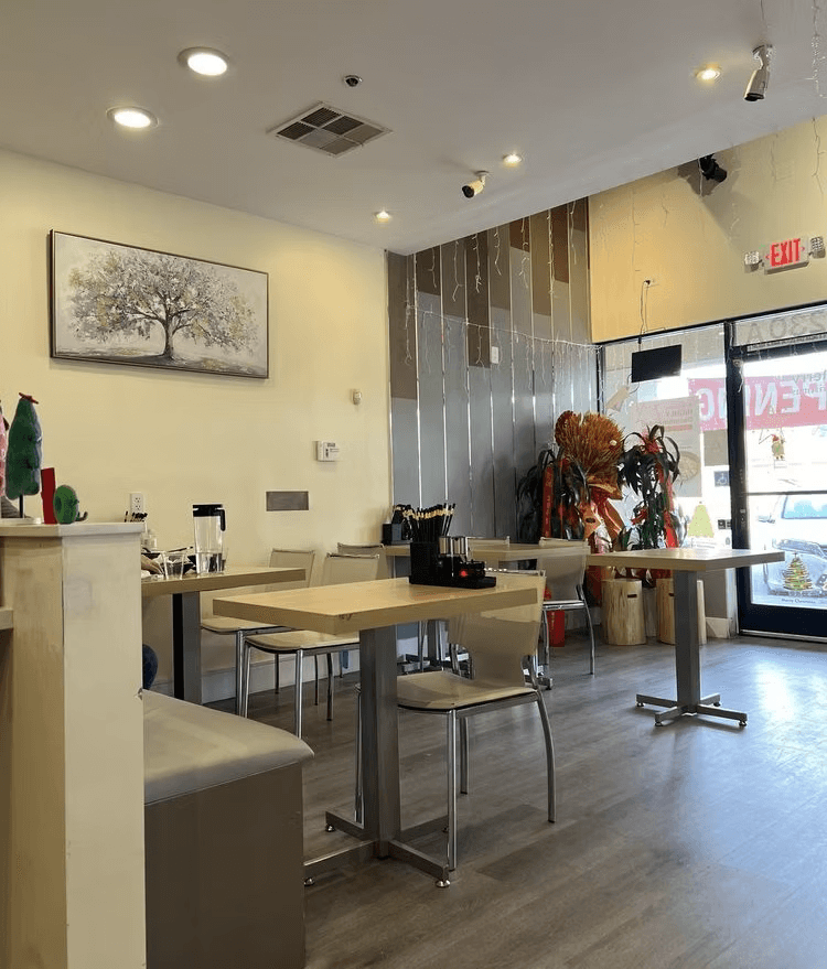 Interior dining area at 300G Noodles in Chino Hills